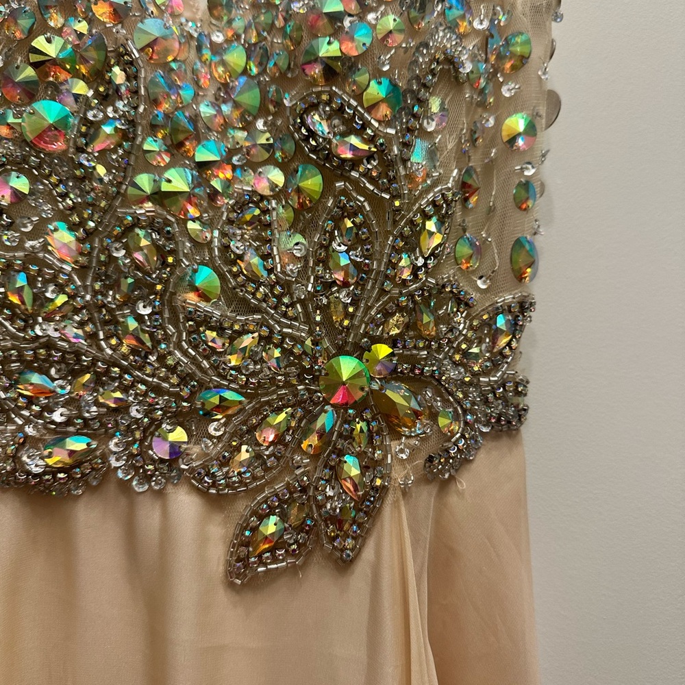 Fiesta Cream Gown with Iridescent Sequins